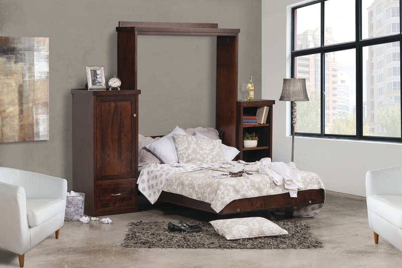 "Explore our Amish WallBed options with American Hardwood Raised Panels - Choose Horizontal or Vertical!"