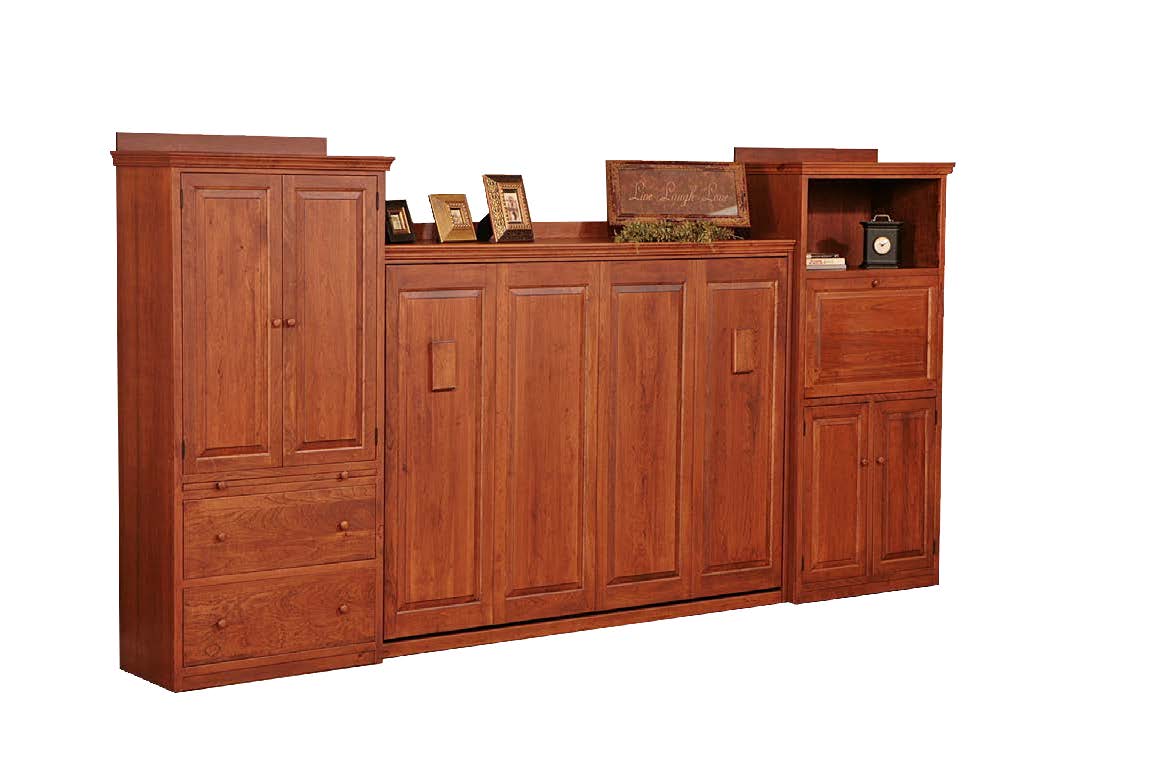 "Order your American Hardwood Raised Panel Amish Murphy Bed - Available in both Horizontal and Vertical configurations!"