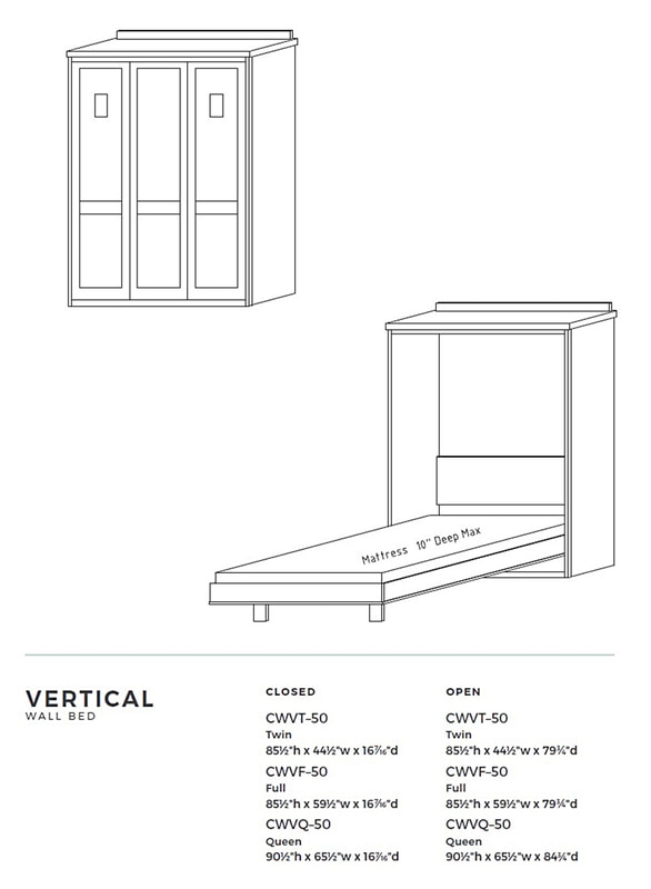 "Customizable Amish WallBed with Vertical or Horizontal mattress options - Showcasing American Hardwood Raised Panels!"